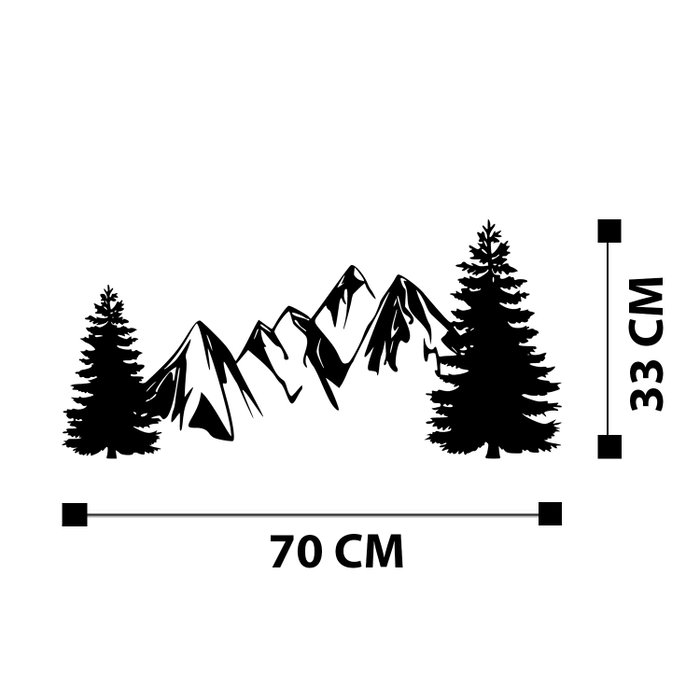 Wallity Pine Escultura de pared de metal negro